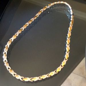 Gold tone and Silver tone xo necklace